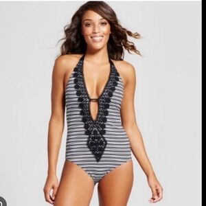 Mossimo Supply Co. Black and White One Piece Swimsuit